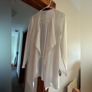 Olive & Oak Cream Knit Sheer Back Cardigan